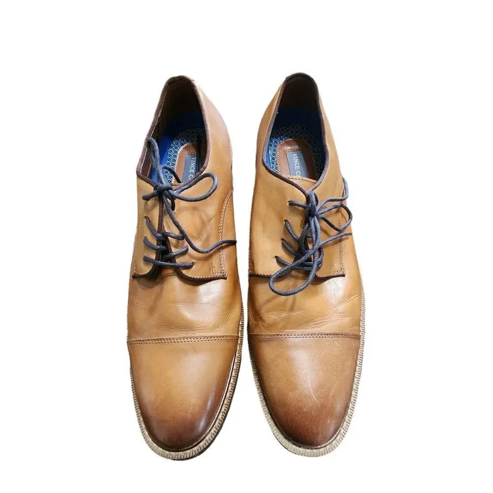 Vince Camuto Lamson brown leather cap toe oxfords Sz 10.5